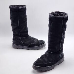 Steve Madden Vintage Sherpa Suede Black Winter Boots Size 11